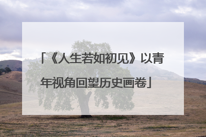 《人生若如初见》以青年视角回望历史画卷