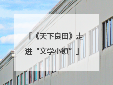 《天下良田》走进“文学小镇”