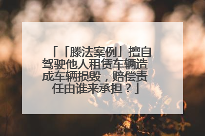 「滕法案例」擅自驾驶他人租赁车辆造成车辆损毁，赔偿责任由谁来承担？