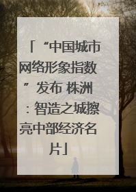 “中国城市网络形象指数”发布 株洲：智造之城擦亮中部经济名片