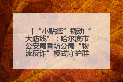 “小贴纸”撬动“大防线”：哈尔滨市公安局香坊分局“物流反诈”模式守护群众“钱袋子”