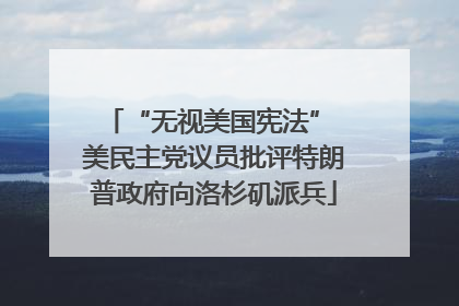 “无视美国宪法” 美民主党议员批评特朗普政府向洛杉矶派兵