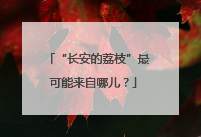 “长安的荔枝”最可能来自哪儿？
