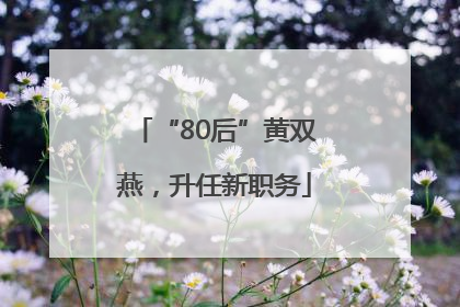 “80后”黄双燕，升任新职务