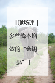 现场评｜多些降本增效的“金钥匙”