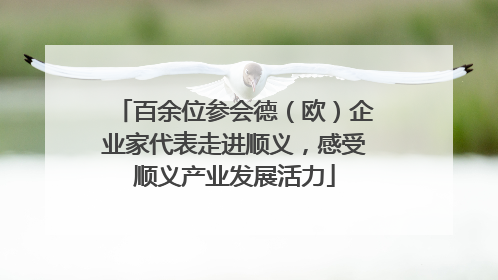 百余位参会德（欧）企业家代表走进顺义，感受顺义产业发展活力