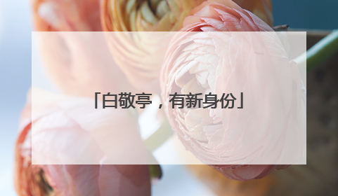 白敬亭，有新身份