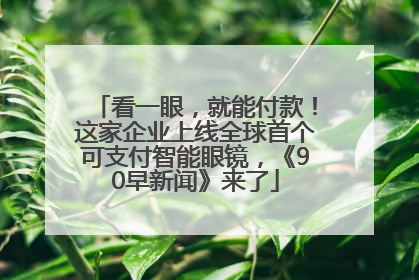 看一眼，就能付款！这家企业上线全球首个可支付智能眼镜，《90早新闻》来了