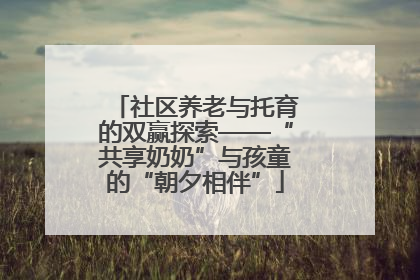 社区养老与托育的双赢探索——“共享奶奶”与孩童的“朝夕相伴”