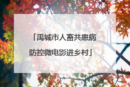 禹城市人畜共患病防控微电影进乡村