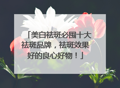 美白祛斑必囤十大祛斑品牌，祛斑效果好的良心好物！