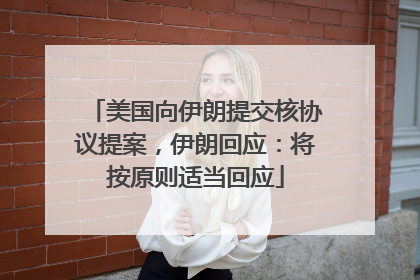 美国向伊朗提交核协议提案，伊朗回应：将按原则适当回应