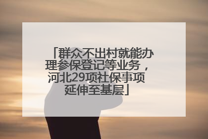 群众不出村就能办理参保登记等业务，河北29项社保事项延伸至基层