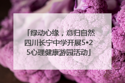 绿动心缘，意归自然 四川长宁中学开展5•25心理健康游园活动