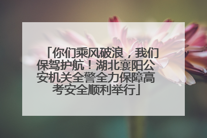 你们乘风破浪，我们保驾护航！湖北襄阳公安机关全警全力保障高考安全顺利举行