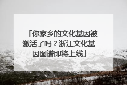 你家乡的文化基因被激活了吗？浙江文化基因图谱即将上线