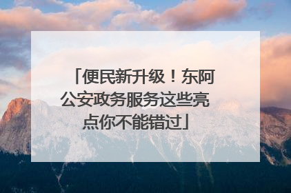 便民新升级！东阿公安政务服务这些亮点你不能错过
