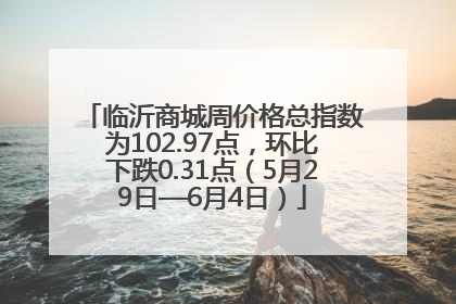 临沂商城周价格总指数为102.97点，环比下跌0.31点（5月29日—6月4日）
