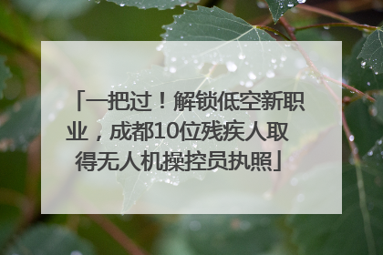 一把过！解锁低空新职业，成都10位残疾人取得无人机操控员执照