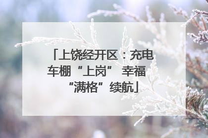 上饶经开区：充电车棚“上岗” 幸福“满格”续航