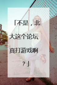 不是，北大这个论坛真打游戏啊？