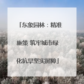 东象园林：精准施策 筑牢城市绿化抗旱坚实屏障