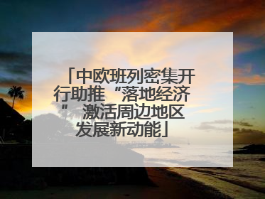 中欧班列密集开行助推“落地经济” 激活周边地区发展新动能