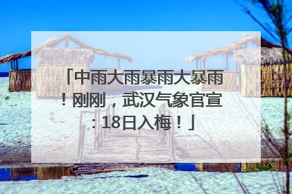 中雨大雨暴雨大暴雨！刚刚，武汉气象官宣：18日入梅！