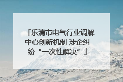 乐清市电气行业调解中心创新机制 涉企纠纷“一次性解决”