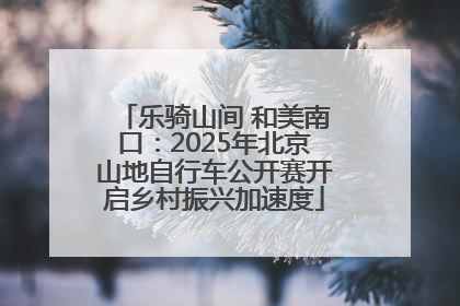 乐骑山间 和美南口：2025年北京山地自行车公开赛开启乡村振兴加速度
