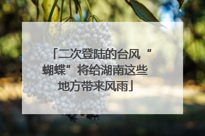 二次登陆的台风“蝴蝶”将给湖南这些地方带来风雨