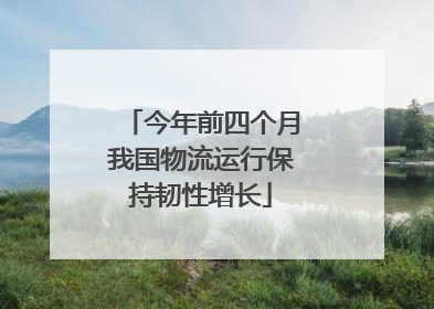 今年前四个月我国物流运行保持韧性增长
