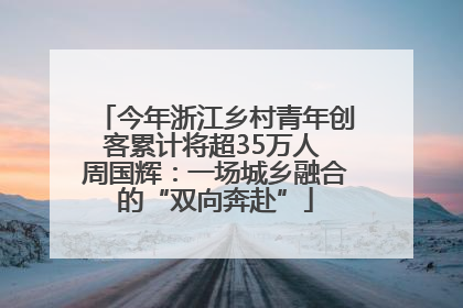 今年浙江乡村青年创客累计将超35万人 周国辉：一场城乡融合的“双向奔赴”