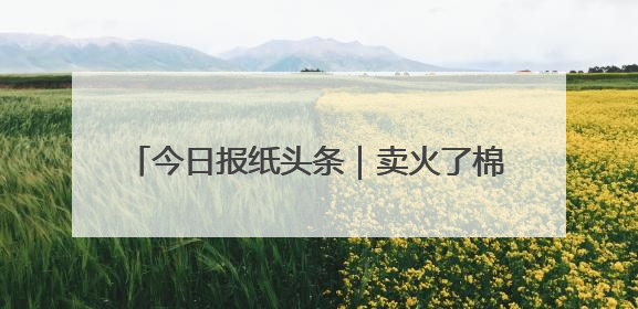今日报纸头条｜卖火了棉袄，今年种了千亩棉花