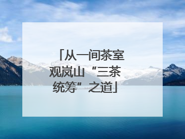 从一间茶室观岚山“三茶统筹”之道