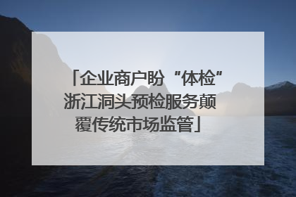 企业商户盼“体检” 浙江洞头预检服务颠覆传统市场监管