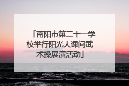 南阳市第二十一学校举行阳光大课间武术操展演活动