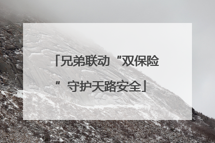 兄弟联动“双保险”守护天路安全
