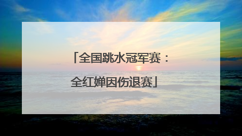 全国跳水冠军赛：全红婵因伤退赛
