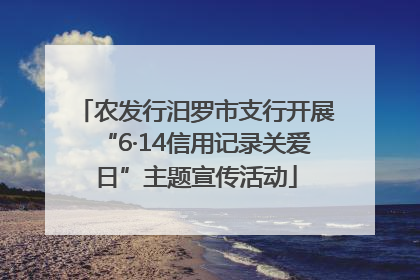 农发行汨罗市支行开展“6·14信用记录关爱日”主题宣传活动