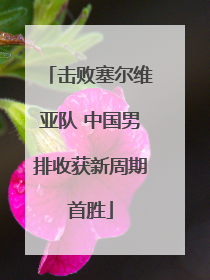 击败塞尔维亚队 中国男排收获新周期首胜