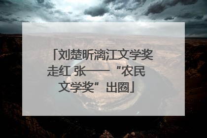 刘楚昕漓江文学奖走红 张一一“农民文学奖”出圈