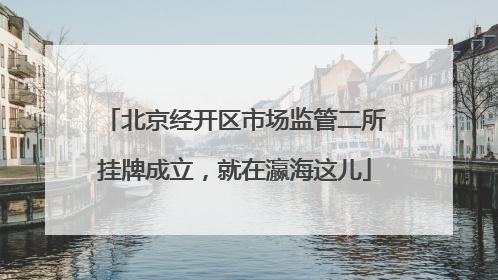 北京经开区市场监管二所挂牌成立，就在瀛海这儿