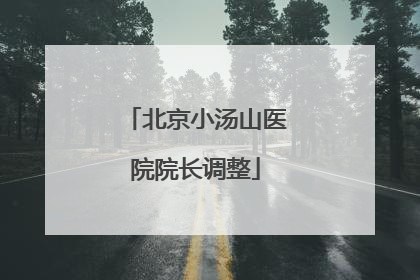 北京小汤山医院院长调整