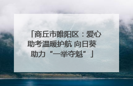 商丘市睢阳区：爱心助考温暖护航 向日葵助力“一举夺魁”