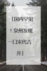 国内罕见！泉州发现一口宋代古井