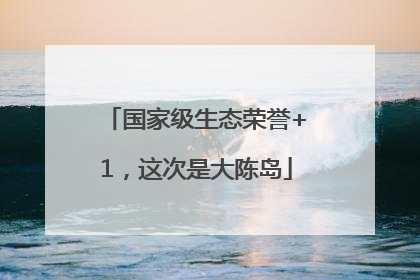 国家级生态荣誉+1，这次是大陈岛
