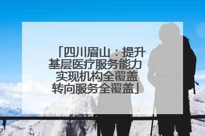 四川眉山：提升基层医疗服务能力 实现机构全覆盖转向服务全覆盖