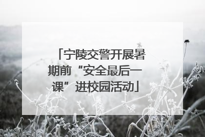 宁陵交警开展暑期前“安全最后一课”进校园活动
