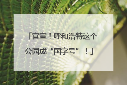 官宣！呼和浩特这个公园成“国字号”！